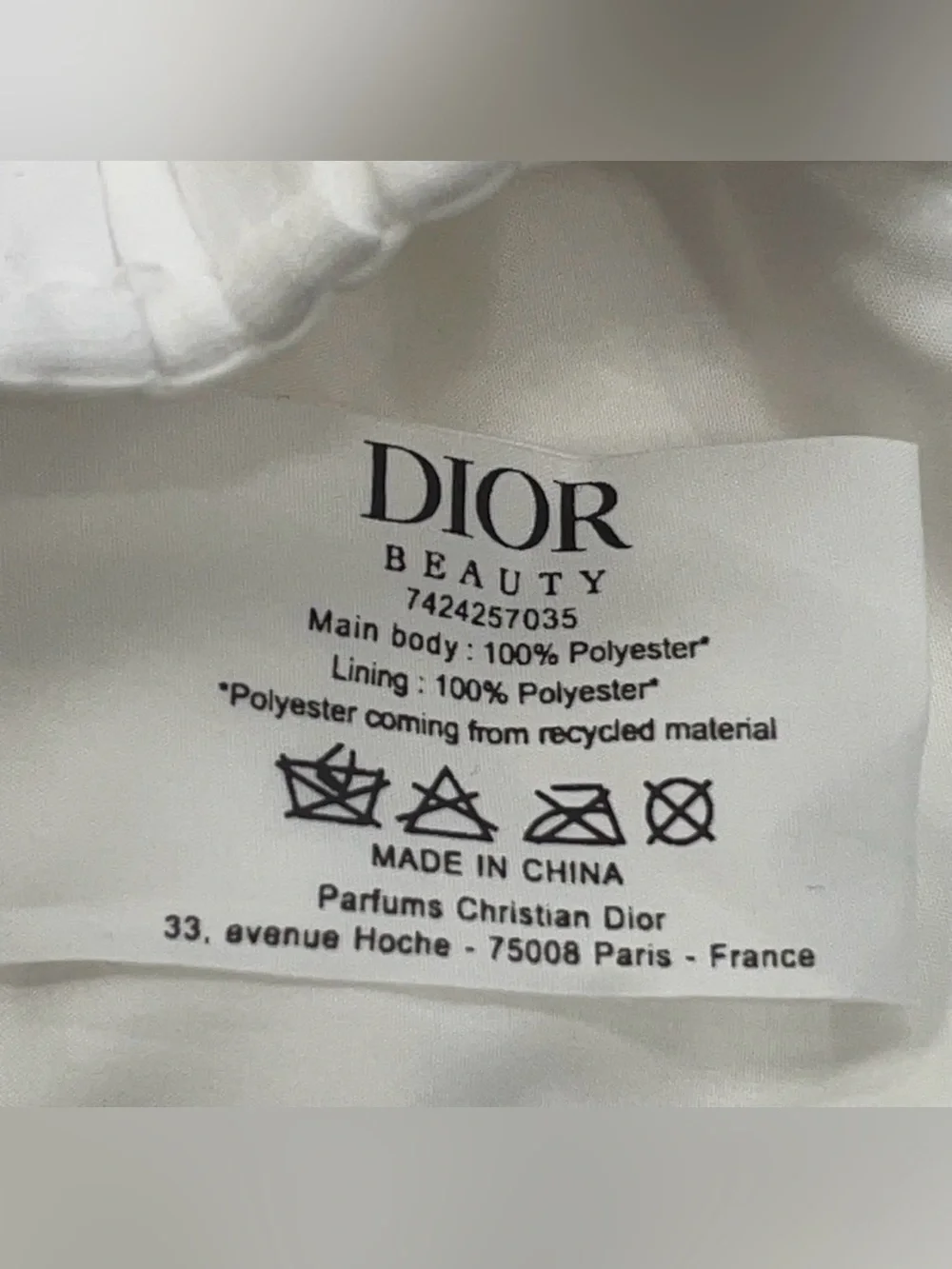 Christian Dior Beauty White Pleated Drawstring Mini Bucket Bag Pouch GWP